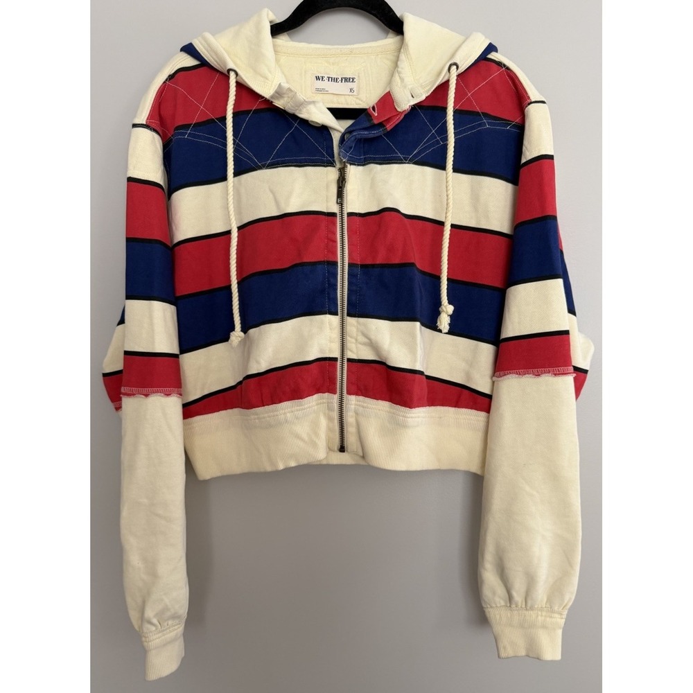 Free People We The Free Ry Zip Thru Jacket Hoodie Americana Women's Size XS